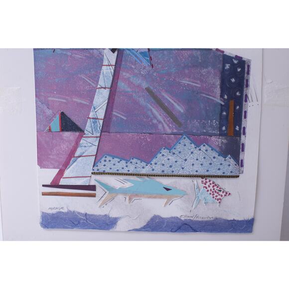 Ellison and Fickinger, Ocean Life, Geometric, Mixed Media, Paper Cut-outs, - Picture 3 of 5